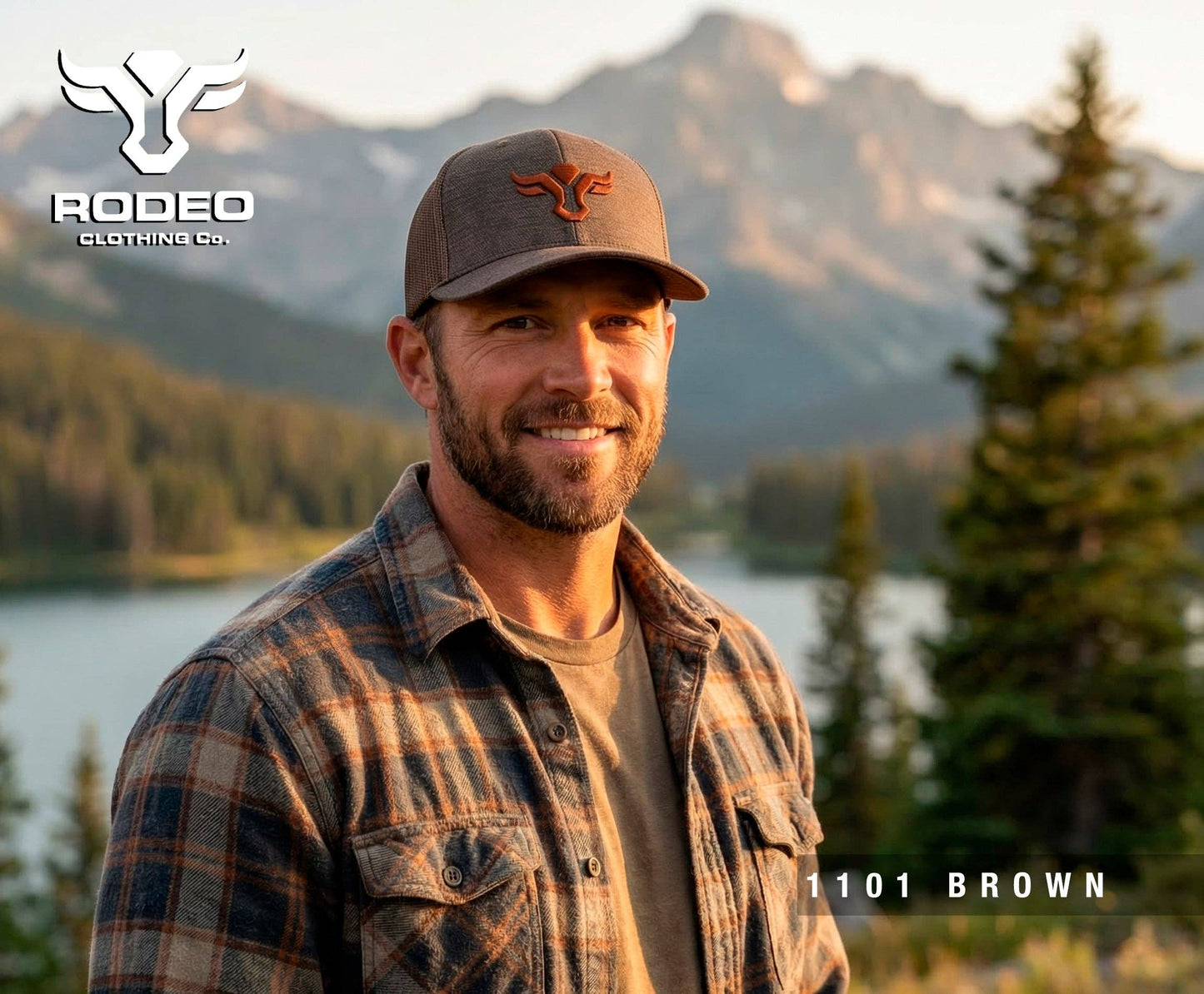 Rodeo Clothing Men’s Cotton Twill Mesh Western Cap –TH101-1101-BROWN