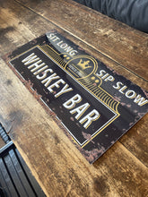 Load image into Gallery viewer, Whiskey Sign, Whiskey Bar Sign Metal Vintage Sign Kitchen: 24x12inch
