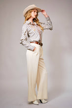 Load image into Gallery viewer, Blue B 23566T - Gingham Embroidered Western Snap Blouse: GREY
