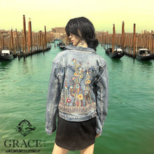 Load image into Gallery viewer, Grace Cactus Embroidered Women&#39;s Denim Jacket TE61880
