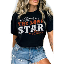 Load image into Gallery viewer, Amused By Blue- Texas The Lone Star State Tee in Black
