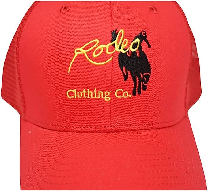 Rodeo Clothing Signature in Red Cotton Twill Mesh Western Cap