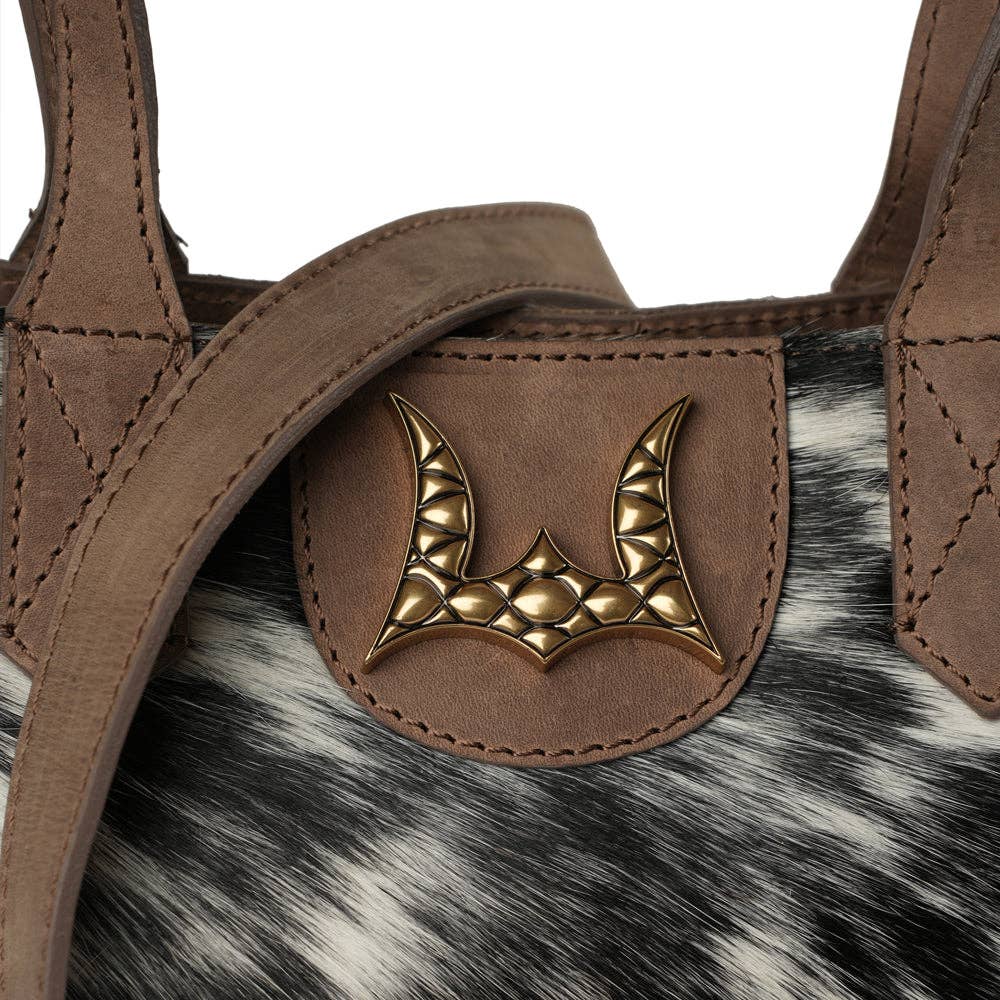 Myra Dakota Medium CrossBody - Black & White Cowhide: Black & White