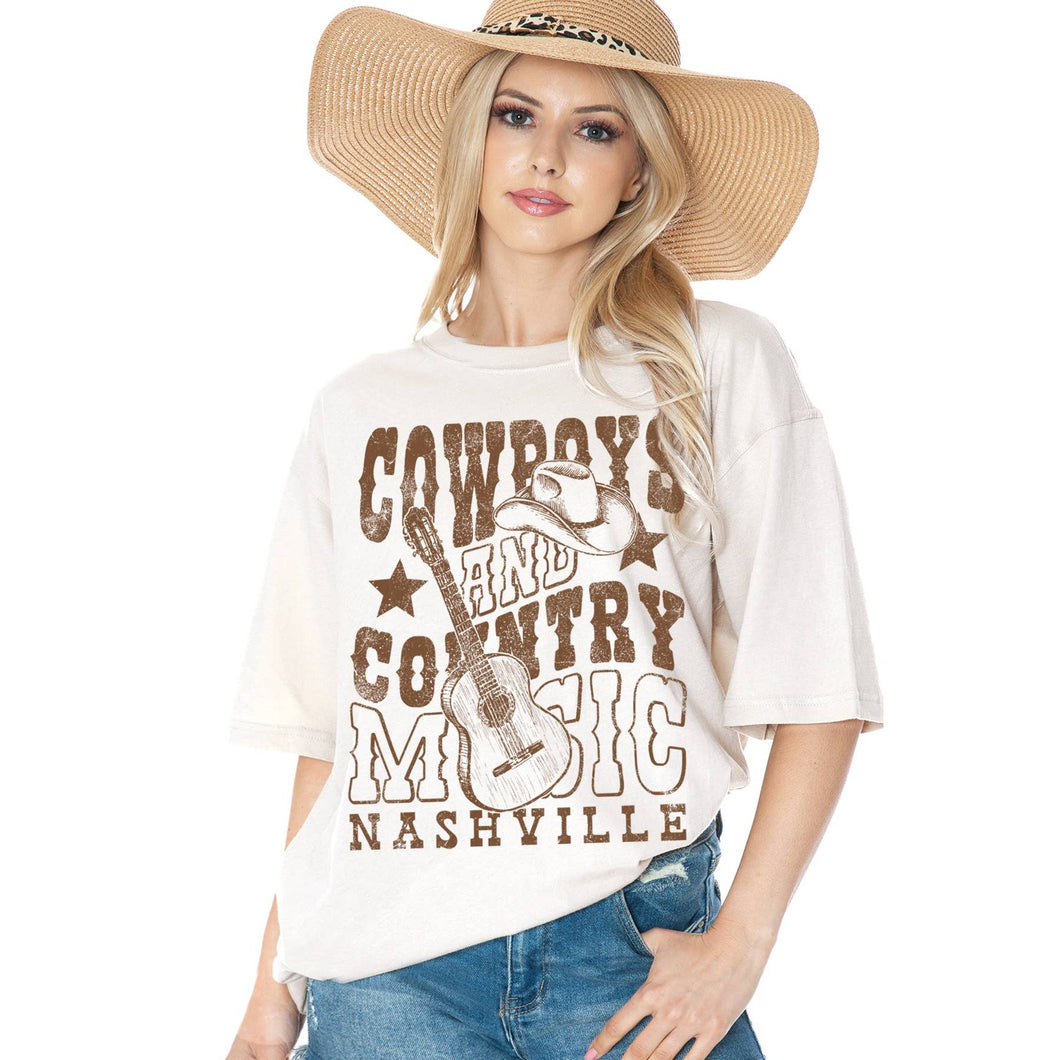 Unisex  oversized - NASHVILLE COWBOYS: WHITE MB1621