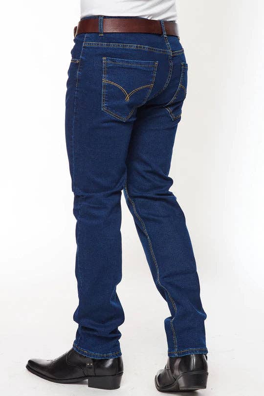 Rodeo Clothing Mens Jeans Super Skinny Fit in Dark Blue HLP-505-DKBLUE