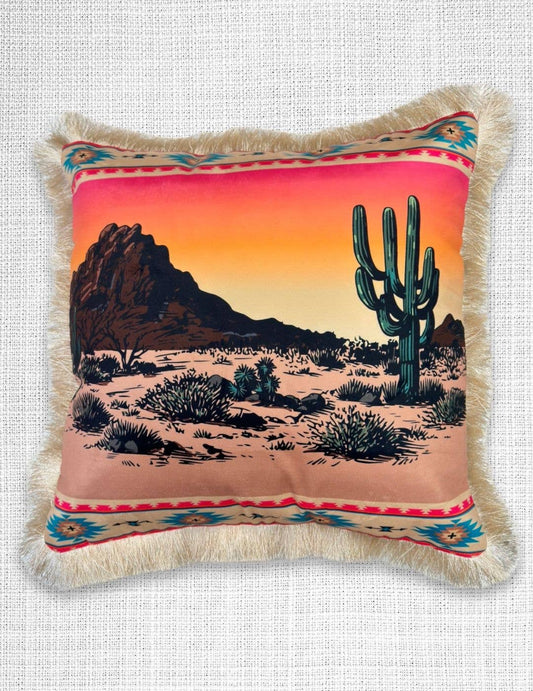 El Paso VFPC71 Velveteen Fringed Pillow Cover, Design #7: 1
