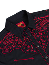 Load image into Gallery viewer, Women’s Western Embroidered diamond studded Shirt LS500-528
