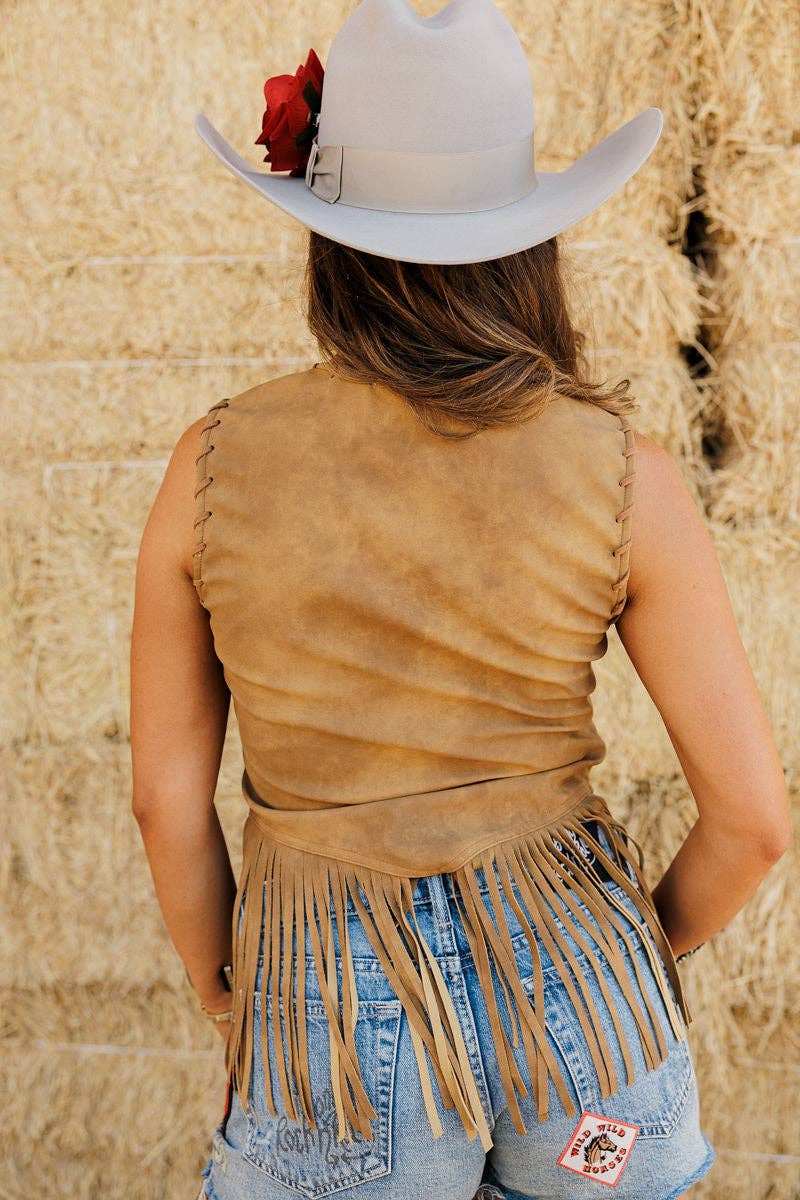 Rodeo Quincy Wild Rose Fringe Vest M2662Q