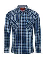 Rodeo Clothing Men's Western Long Sleeve Pearl Snap Plaid Shirt PS400-418