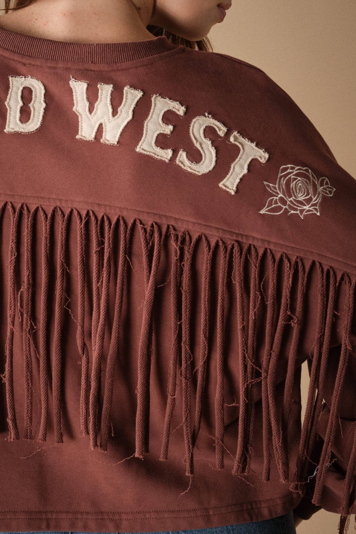 Blue B 33609T Wild West Graphic Fringe Sweatshirt