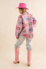 Load image into Gallery viewer, Blue B 33017J - Aztec Chest Pocket Front Loose Shirt Jacket in Pink
