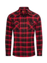 Load image into Gallery viewer, Men&#39;s Western Long Sleeve Flannel Shirts With Snap Button FLS300-302
