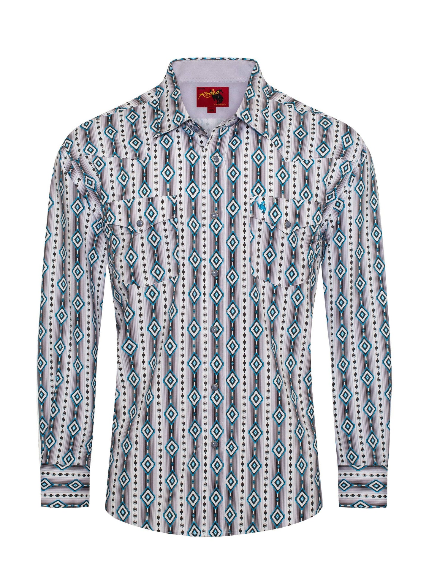 Rodeo Clothing Men's Western Pearl Snap Aztec Print Shirt MPS110L-1065