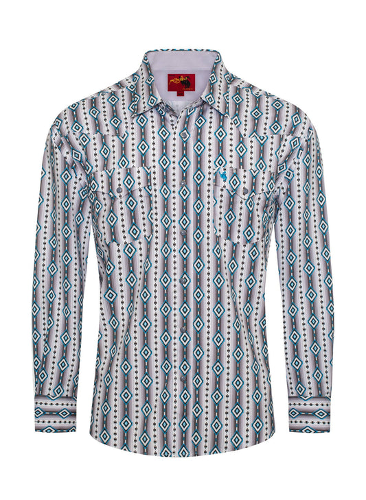 Rodeo Clothing Men's Western Pearl Snap Aztec Print Shirt MPS110L-1065