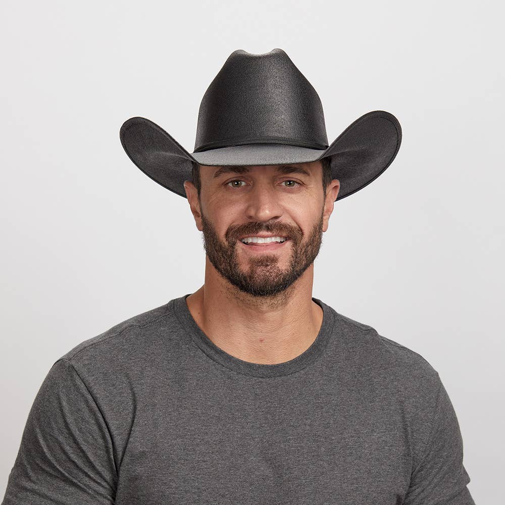 American Hat Makers Pioneer Black Straw Cowboy Hat