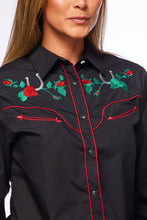 Load image into Gallery viewer, Women&#39;s Embroidered Western Inspired Snap Shirt LS500-510
