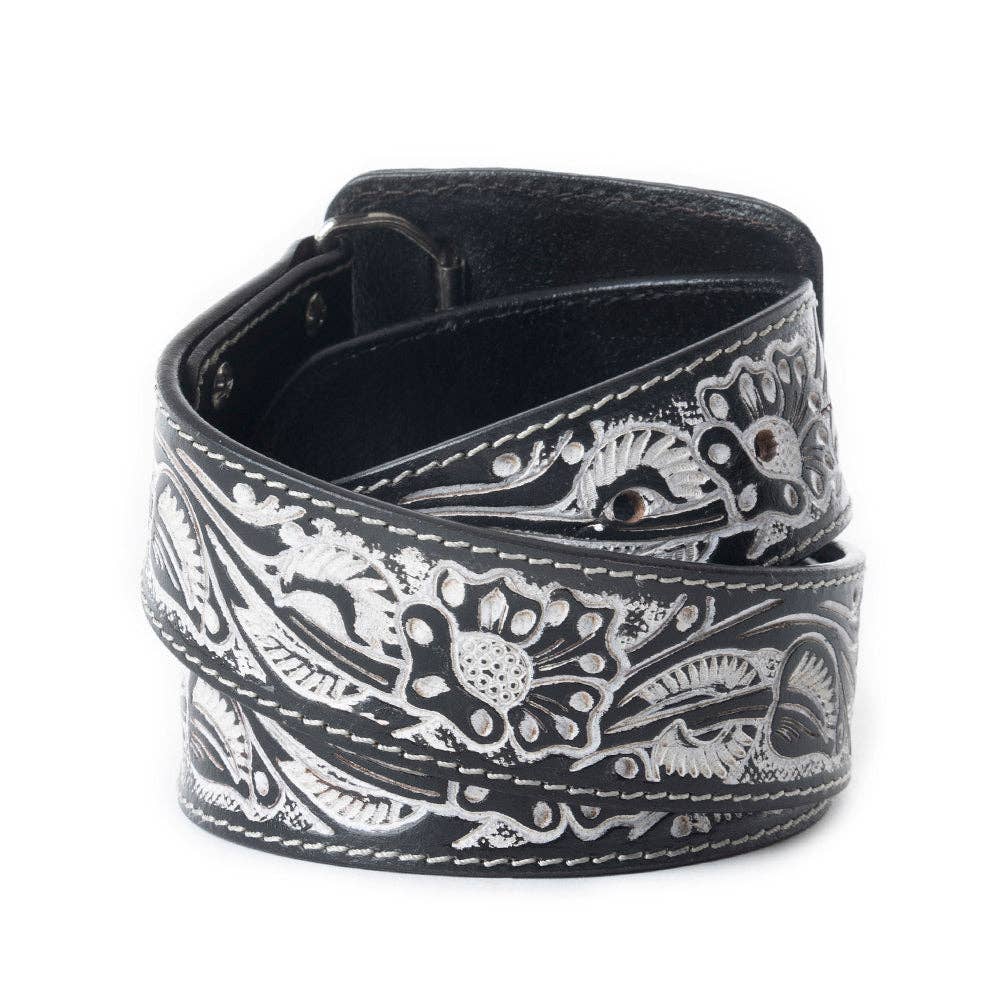 Myra S-12109 Desert Silver Moon Belt In Black