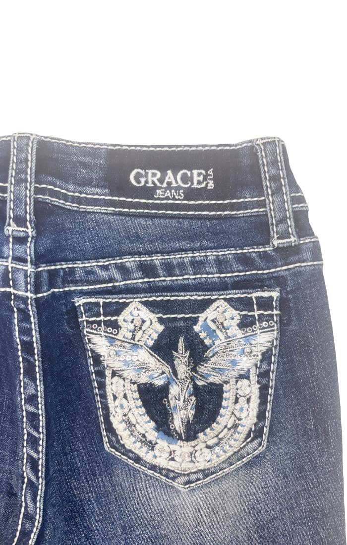 Grace in LA Girls Horse Shoe Pegasus Modify Boot Cut GB51958SL