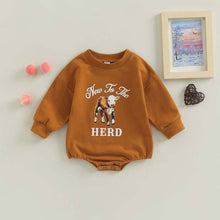 Load image into Gallery viewer, New to The Herd Sweater Romper in Rust
