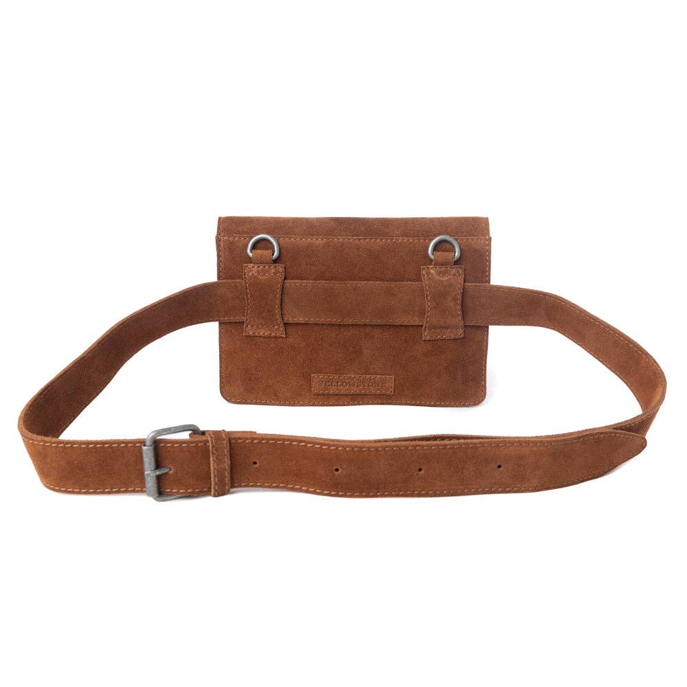 Myra Yellowstone Highland Range Suede Leather Belt Bag in Desert Tan: Desert Tan