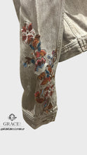 Load image into Gallery viewer, Grace Floral Embroidered Camel Colour Women&#39;s Denim Jacket TES778
