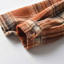 Load image into Gallery viewer, Kids Plaid Brushed Shirt Jacket in Brown
