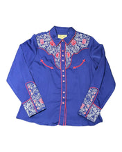 Load image into Gallery viewer, Scully PL-881 Ladies Western Blouse in Navy
