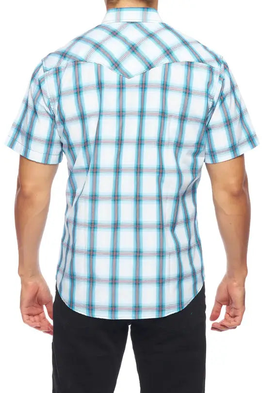 RODEO CLOTHING MEN'S PLAID SHORT SLEEVE SNAP PS400S-410
