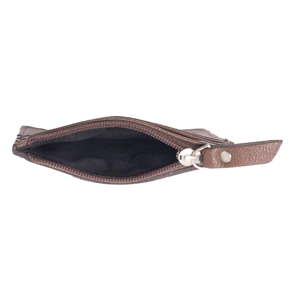 Myra Briar Creek Handtooled Leather Credit Card Holder in Sage Tan: Sage Tan