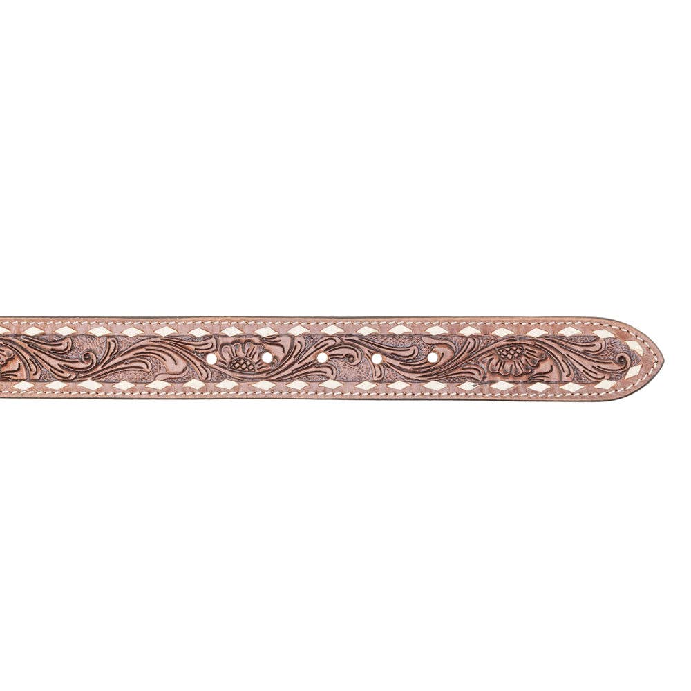 Myra S-13914 Talavera Handtooled Leather Belt Ember