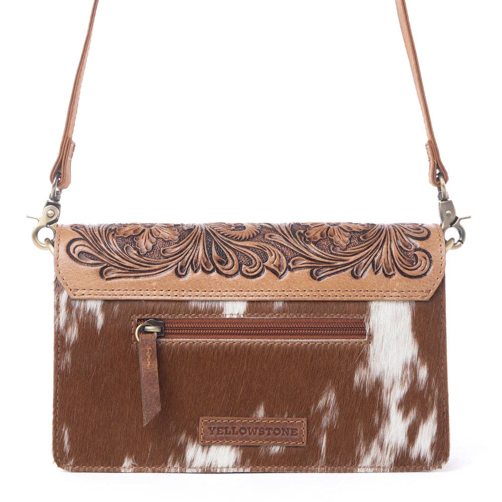 Myra Bag Yellowstone Russet Valley Handtooled Bag in Warm Chestnut