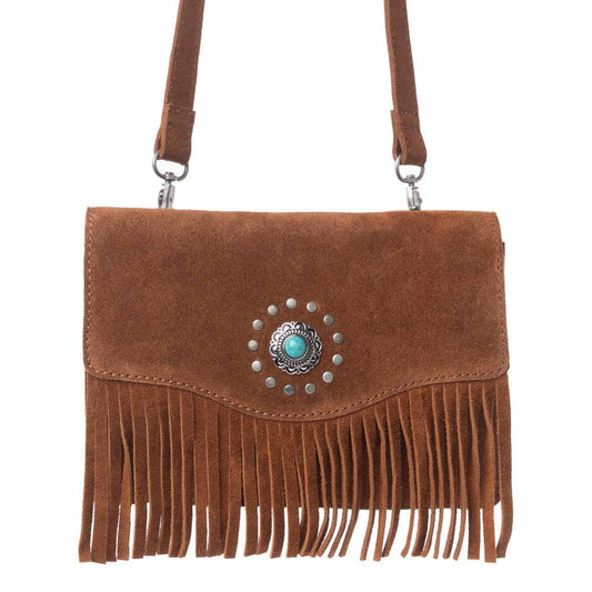 Myra Yellowstone Highland Range Suede Leather Belt Bag in Desert Tan: Desert Tan