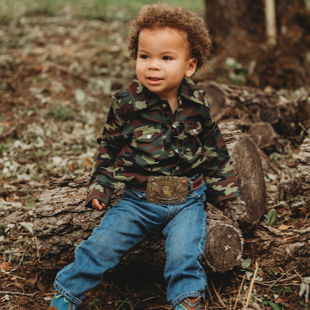 Long Sleeve Camo Pearl Snap Shirt SNAP07