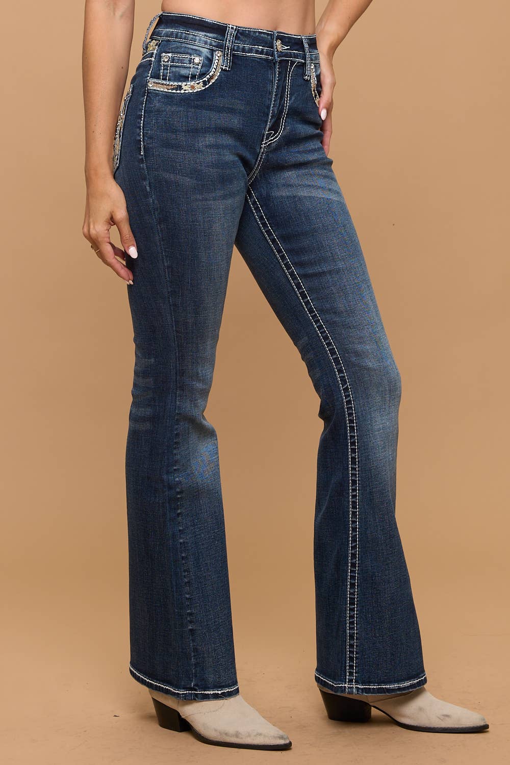 Westfield Eagle Flare Stretchy Jeans WF-820 Dark Sandwash