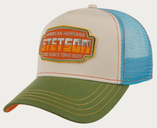 Stetson Trucker Cap Lightning 7741102 in Green/Blue