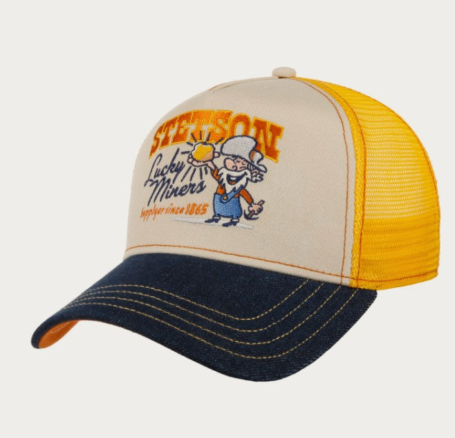 Stetson Trucker Cap 7741103 Lucky Miners in Yellow & Blue