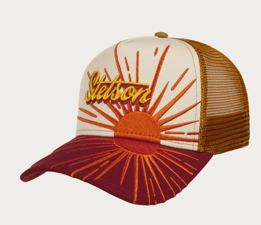 Stetson Trucker Cap 7741145 Rising Sun in Orange/Red