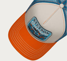 Load image into Gallery viewer, Stetson Trucker Cap in Blue &amp; Orange 7761161
