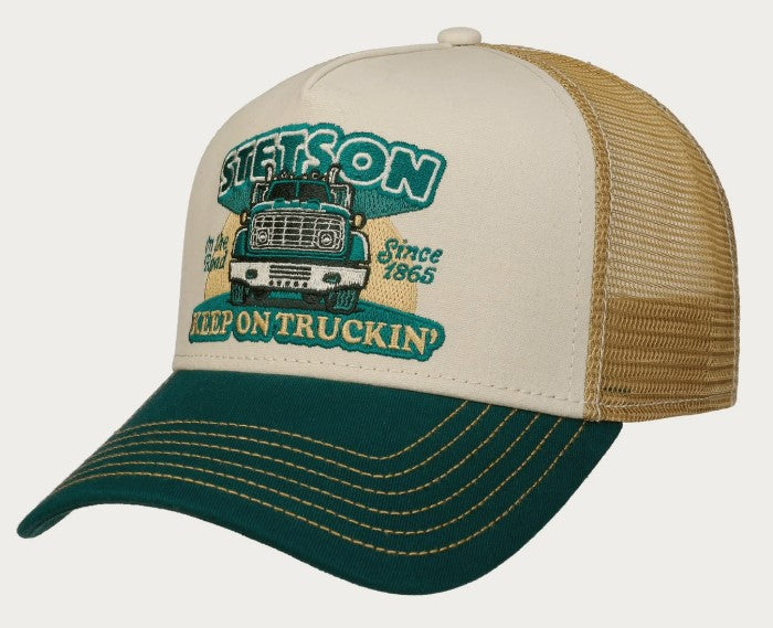 Stetson Trucker Cap in Green & Brown Tones 7761164