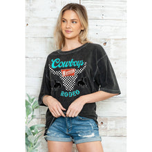 Load image into Gallery viewer, Cowboy Rodeo - Oversize Mineral Wash T: CHARCOAL GREY MB2063
