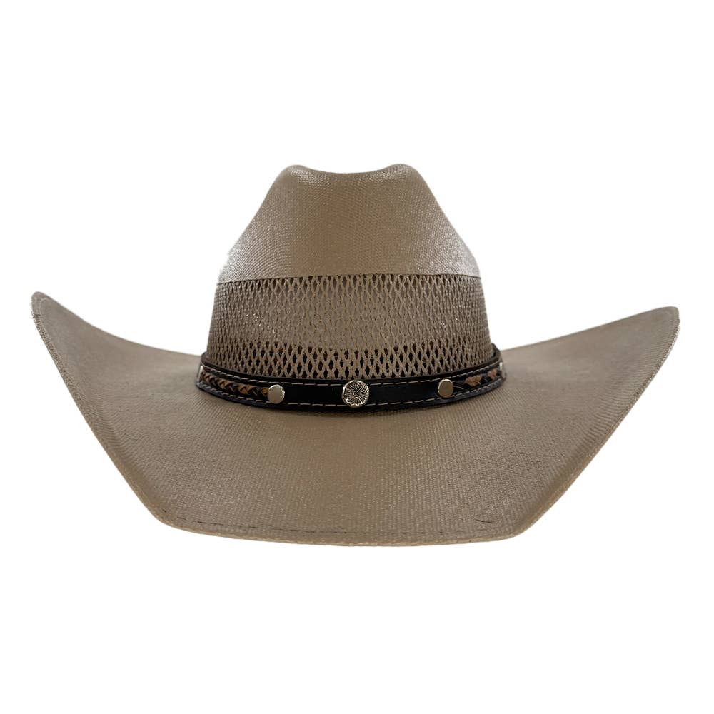 American Hat Makers Austin Western Straw Cowboy Hat in Sand