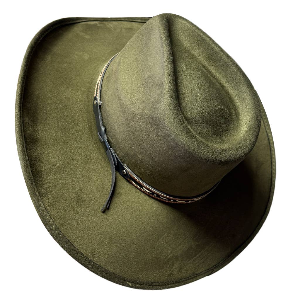American Hat Makers Ace High Pinch Top Cowboy Hat in Olive