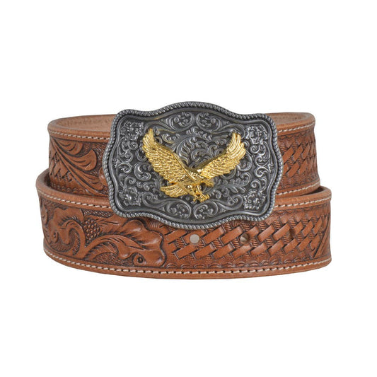 Myra Vines S-4819 Hand-Tooled Leather Belt in Brown