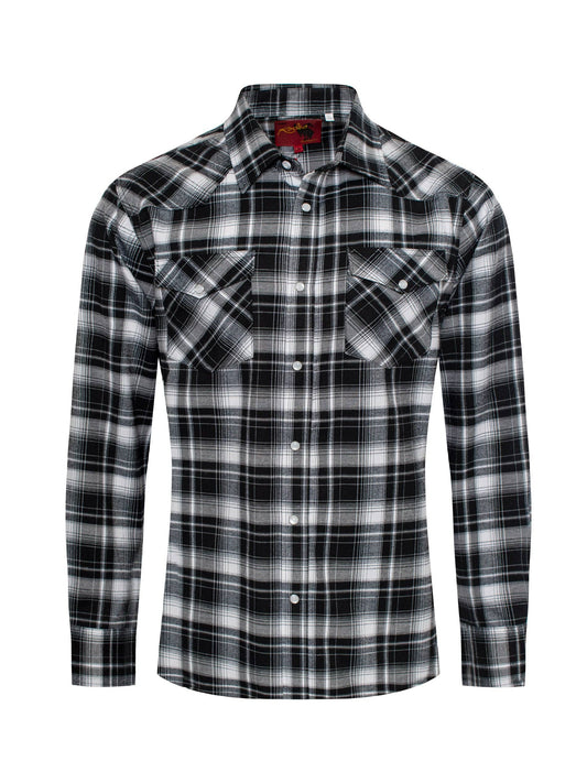 Rodeo Clothing FLS300-301 Men's Western Long Sleeve Flannel Shirts With Snap Buttons