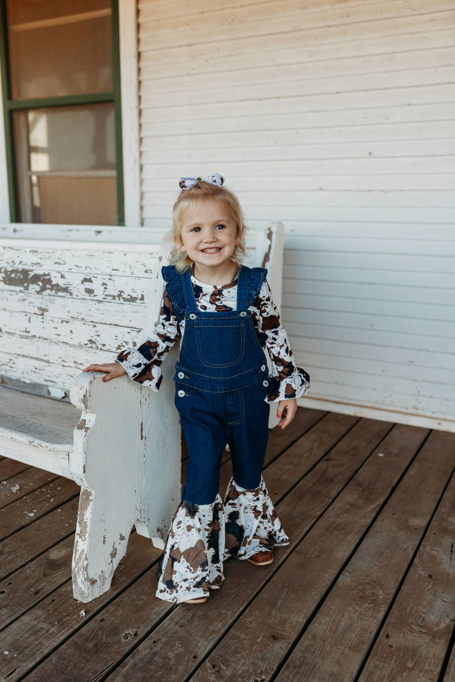 Shea Baby Brown Cowprint Overalls SBOV05