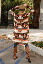 Load image into Gallery viewer, Cream/brown Aztec long cardigan T768F003
