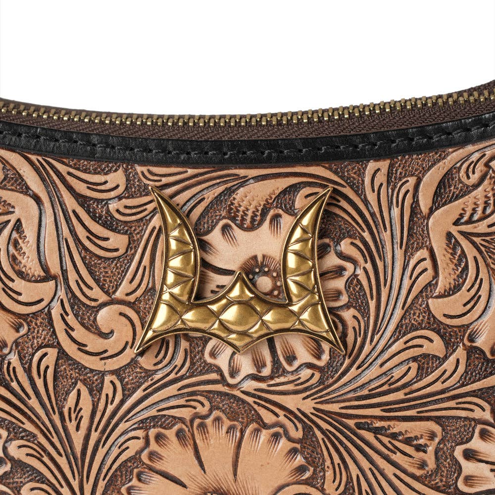 Myra Loyal West LW-SS26-611 Dannia Medium Purse in Distressed Black/Brown
