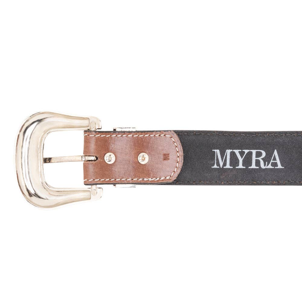 Myra S-13914 Talavera Handtooled Leather Belt Ember