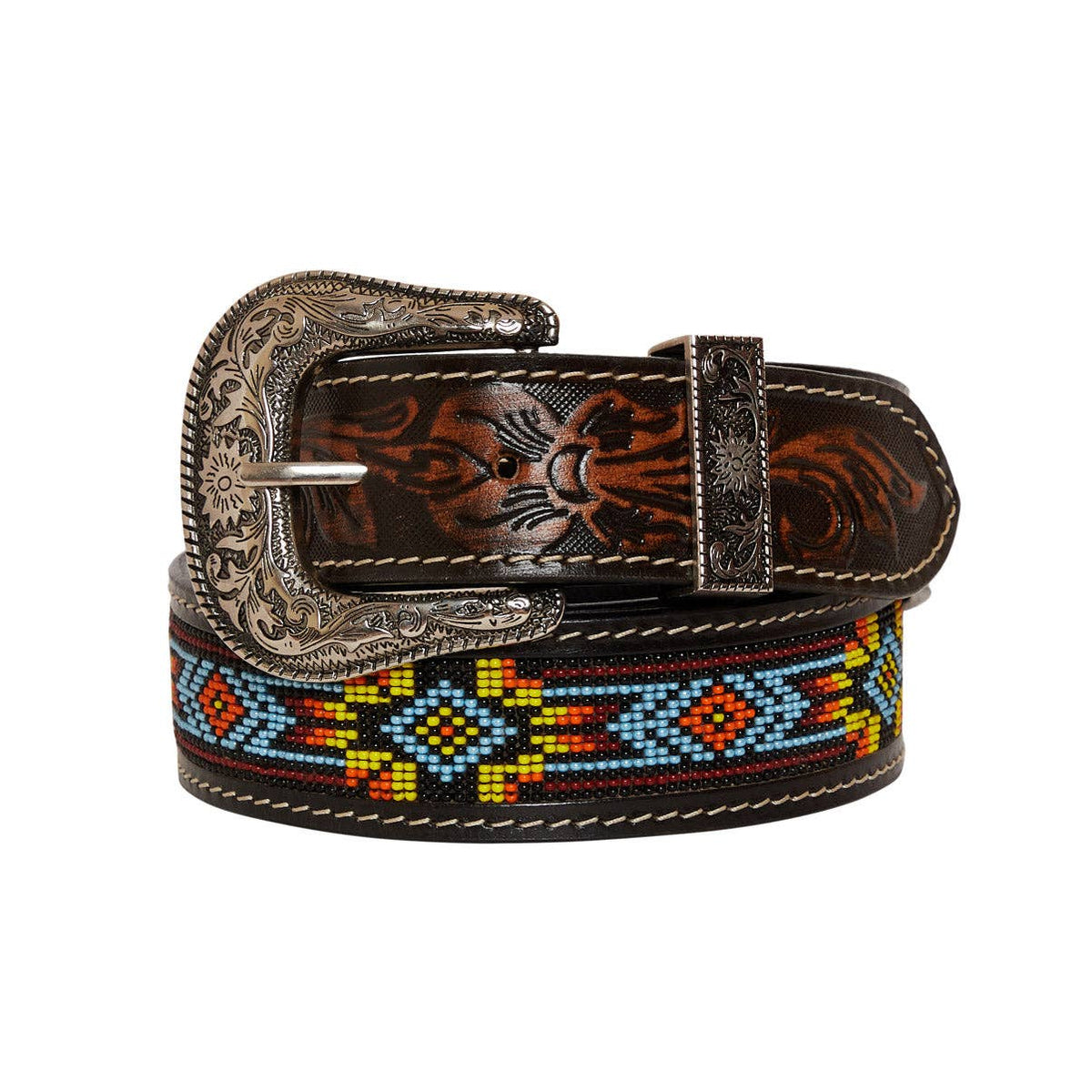Myra S-4065 Polychrome  Hand-Tooled Leather Belt