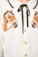 Load image into Gallery viewer, 52104W - Horse Face Bow Tie Knit Cardigan
